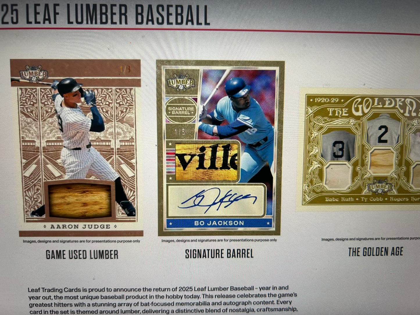 2025 Leaf Lumber Kings Baseball Hobby Box