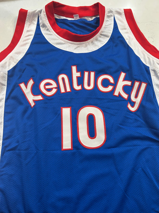 Louie Dampier signed Auto Blue Kentucky Wildcats Jersey HOF With JSA Cert