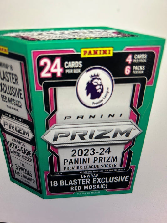 2023/24 Panini Prizm Premier League EPL Soccer Blaster Box (Red Mosaic Prizms)