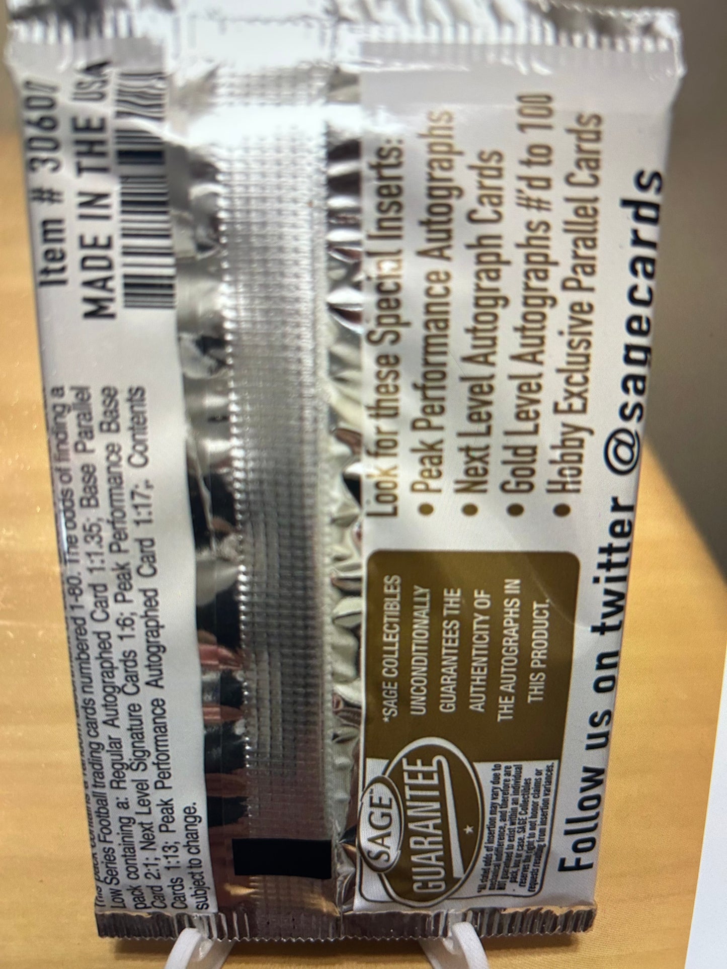 2021 Sage Hit Low Series Football Hobby Pack. ( 1 Pack Lot).