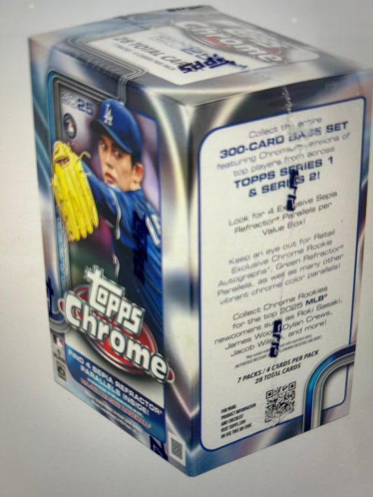 2025 Topps Chrome Baseball 7-Pack Blaster Box