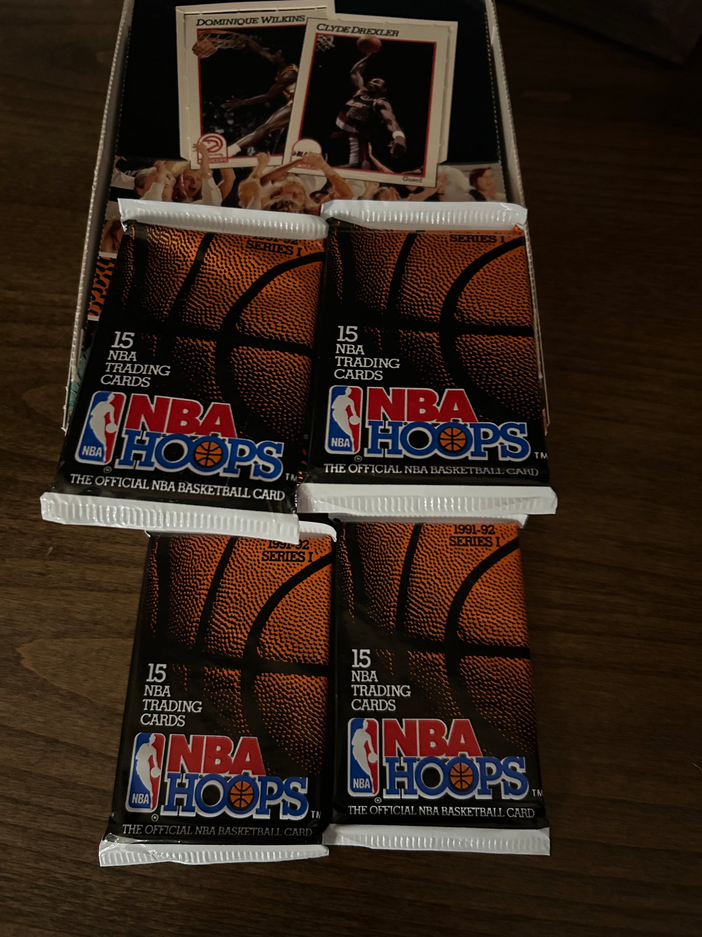 1991/92 NBA Hoops Series 1 Basketball. ( 4 Pack Lot ).