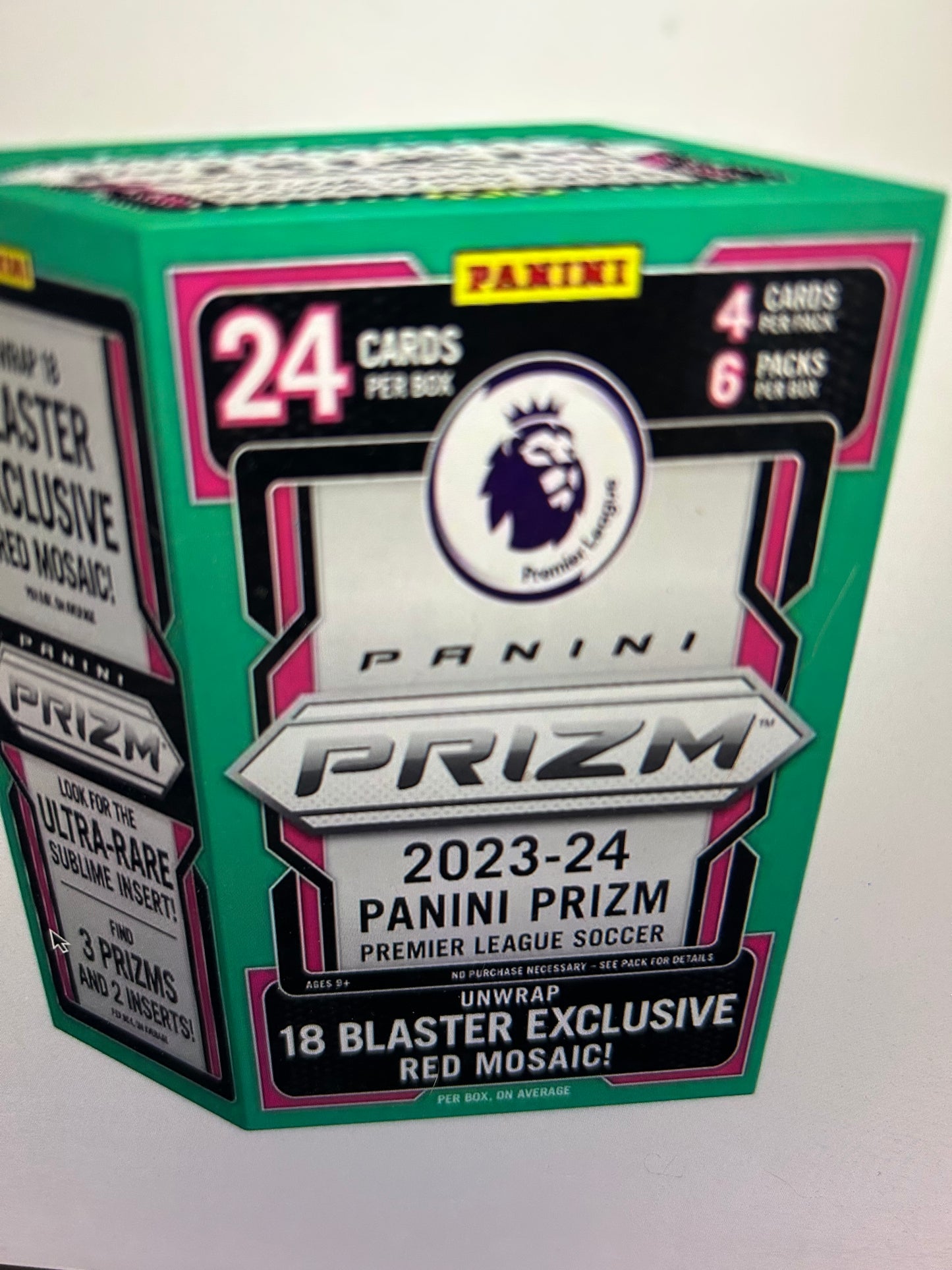 2023/24 Panini Prizm Premier League EPL Soccer Blaster Box (Red Mosaic Prizms)