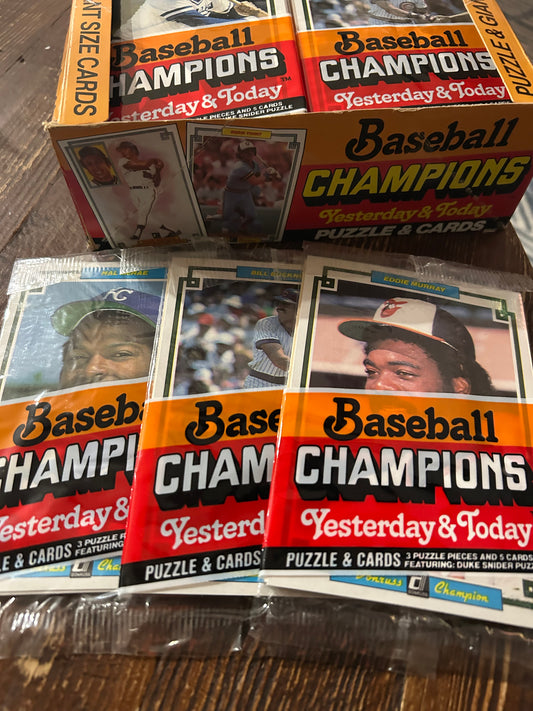 1984 Donruss Baseball Champions Yesterday and Today puzzle and cards. (3 Pack Lot)
