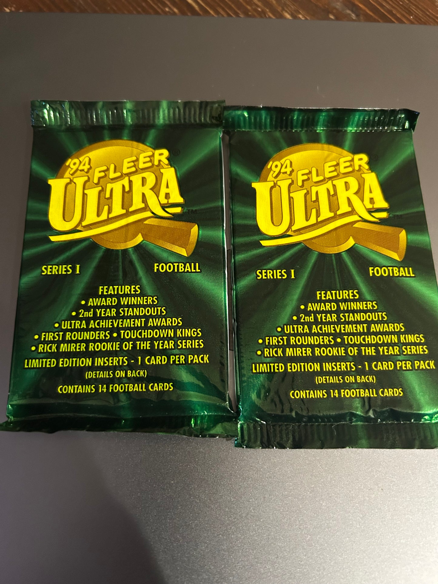 1994 Fleer Ultra Football Series 1 Hobby Pack. ( 2 Pack Lot).,