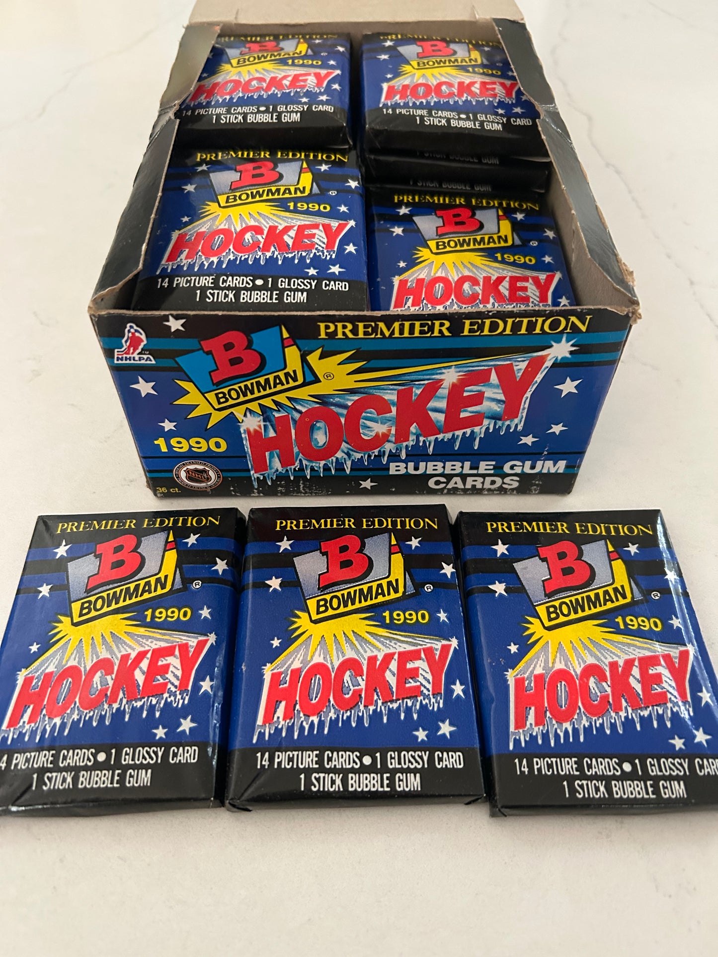 1990 Bowman Hockey Premier Edition 3 Pack Lot Gretzky, Lemieux.