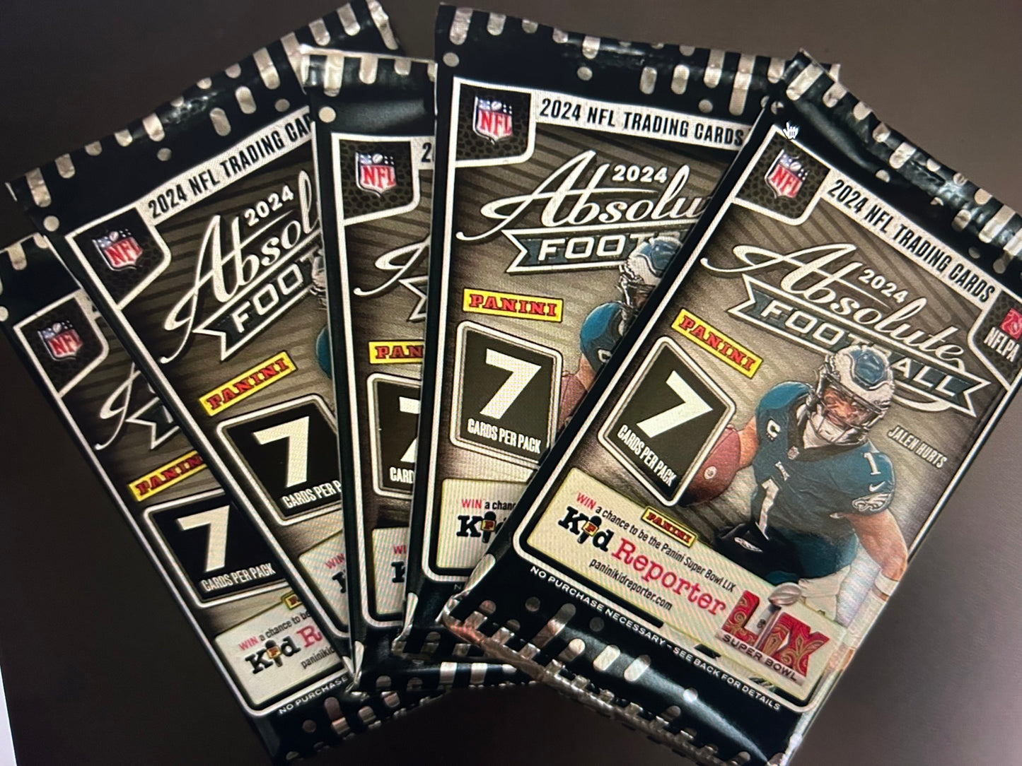 2024 Panini Absolute Football Factory Sealed Retail 5 Pack Lot