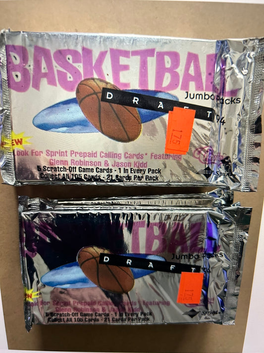 1994 Classic Basketball Draft Picks Jumbo Pack. ( 2 Pack Lot ). 40 cards.
