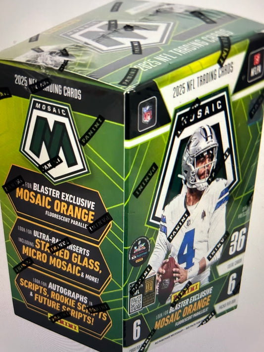 2025 Panini Mosaic Football 6-Pack Blaster Box. ( Orange Parallels)