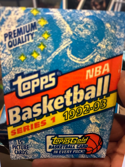 1992-93 Topps Basketball Series 1 Hobby Pack. ( 2 Pack Lot).