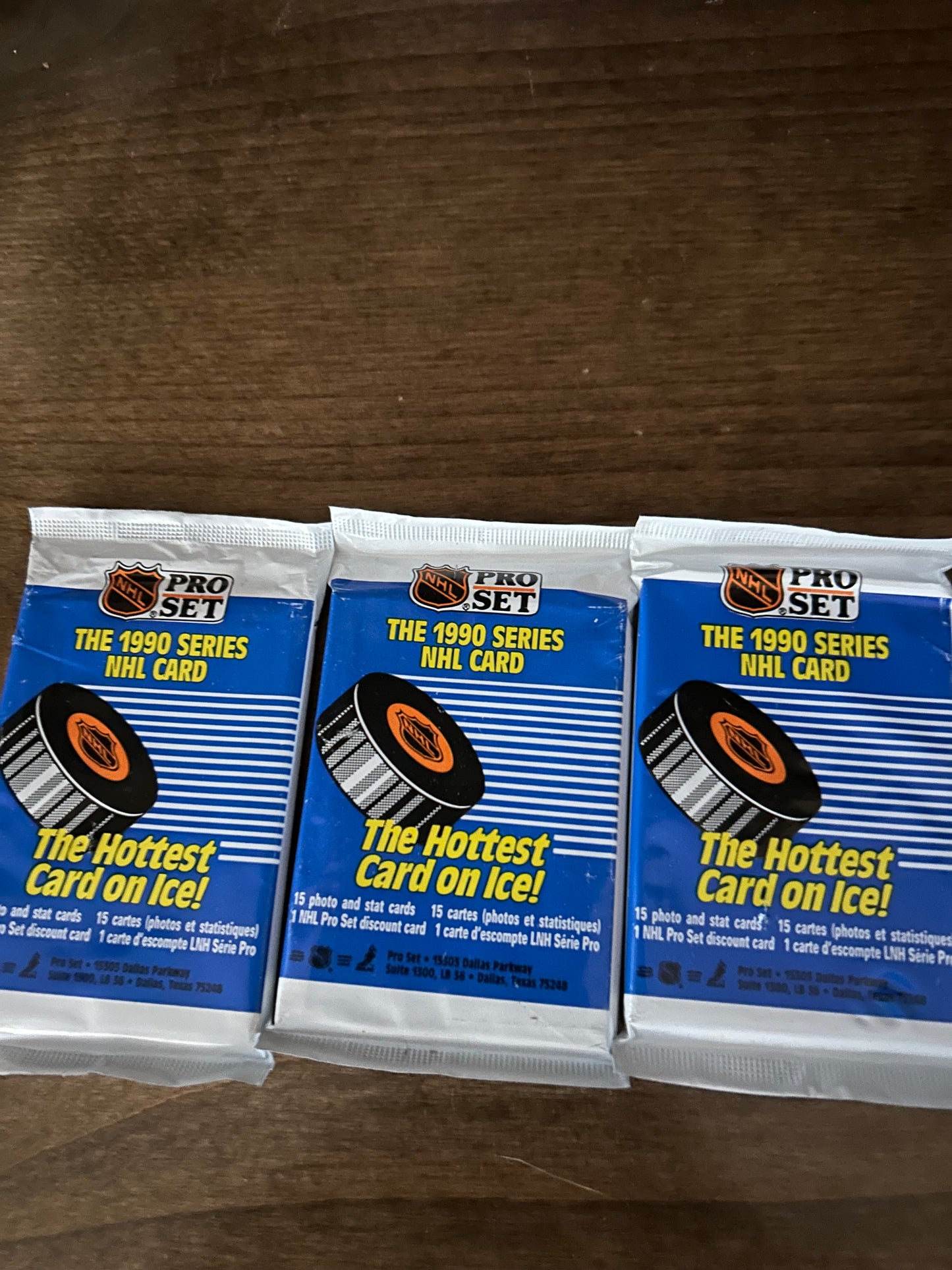 1990 Pro Set Hockey 3 Pack Lot.