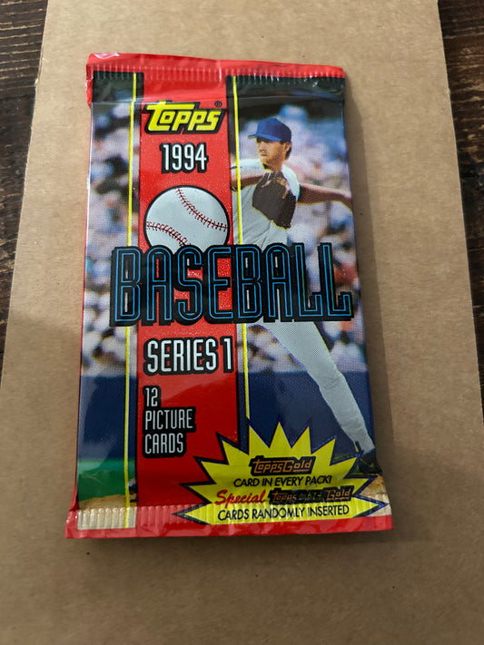 1994 Topps Baseball Series 1 Pack. ( 1 Pack Lot). look for Rookie Cards of Billy Wagner, Pedro Martinez, Derek Jeter