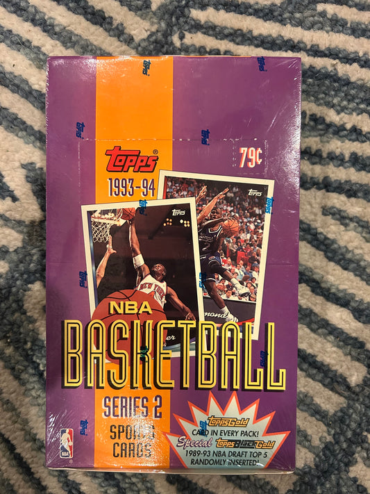 1993/94 Topps Series 2 Vintage Basketball Hobby Box.