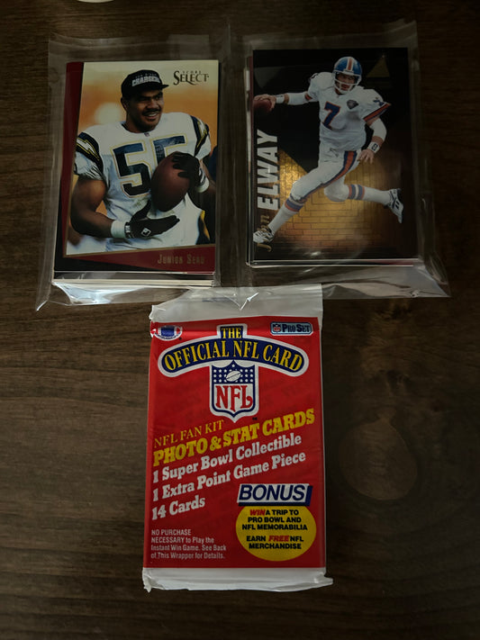 Football Vintage Pack ( 1 Pack Lot) plus 50 repacked cards from 1970s-present.