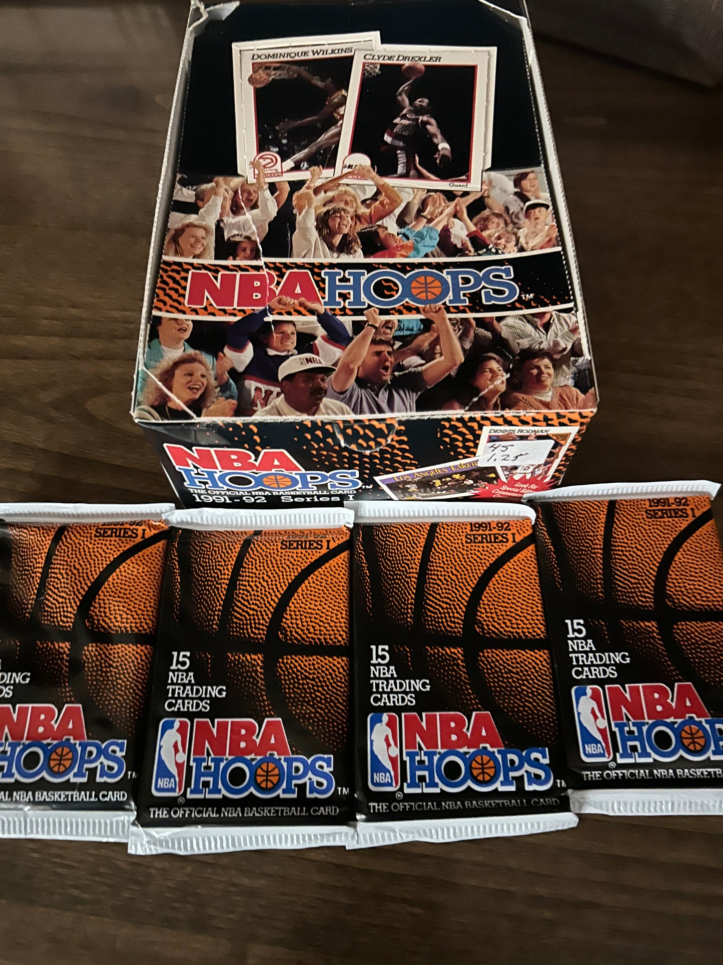 1991/92 NBA Hoops Series 1 Basketball. ( 4 Pack Lot ).