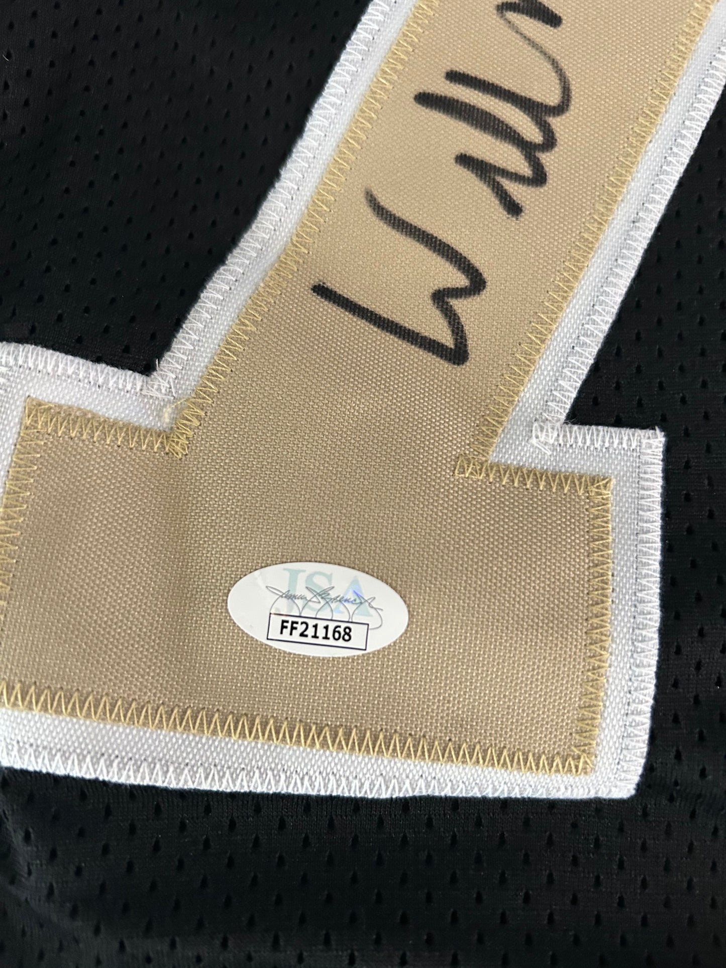 Willie Roaf Autographed/Signed HOF 2012 New Orleans Black Jersey JSA COA Size large jsa #FF21168