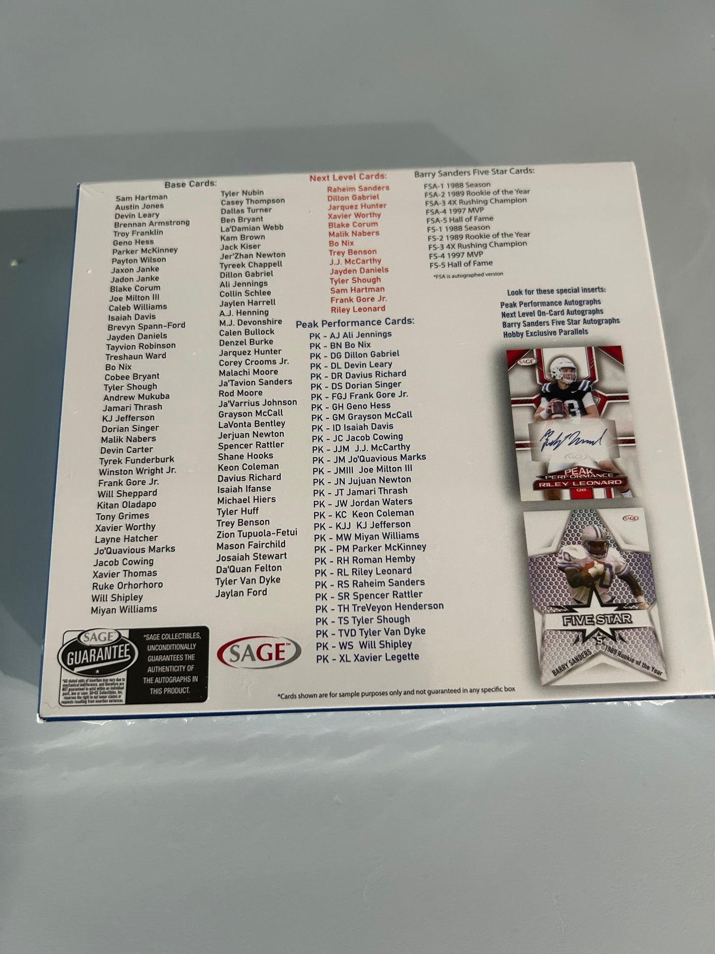 2024 Sage Low Series Football Hobby Box Caleb Williams RC
