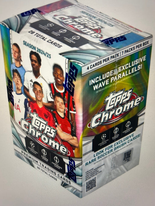2024/25 Topps Chrome UEFA Club Competitions Soccer 7-Pack Blaster Box