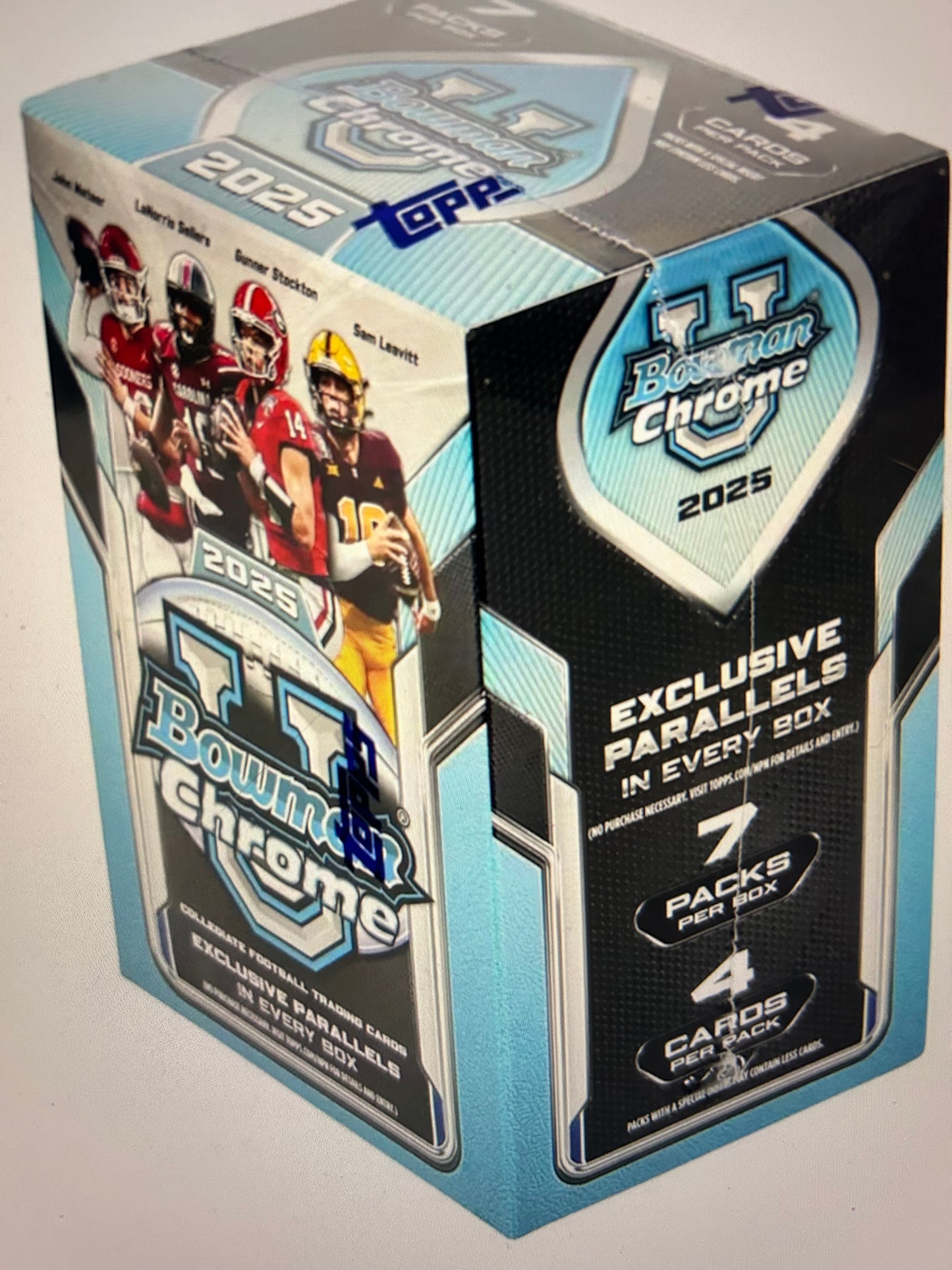 2025 Bowman University Chrome Football 7-Pack Blaster Box