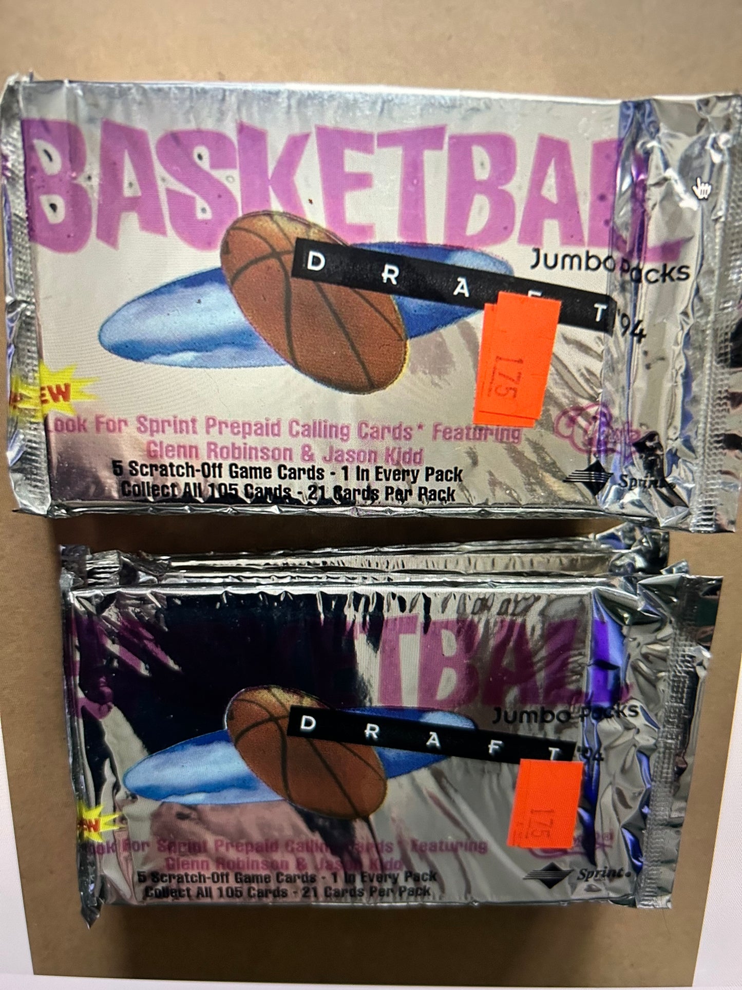 1994 Classic Basketball Draft Picks Jumbo Pack. ( 2 Pack Lot ). 40 cards.