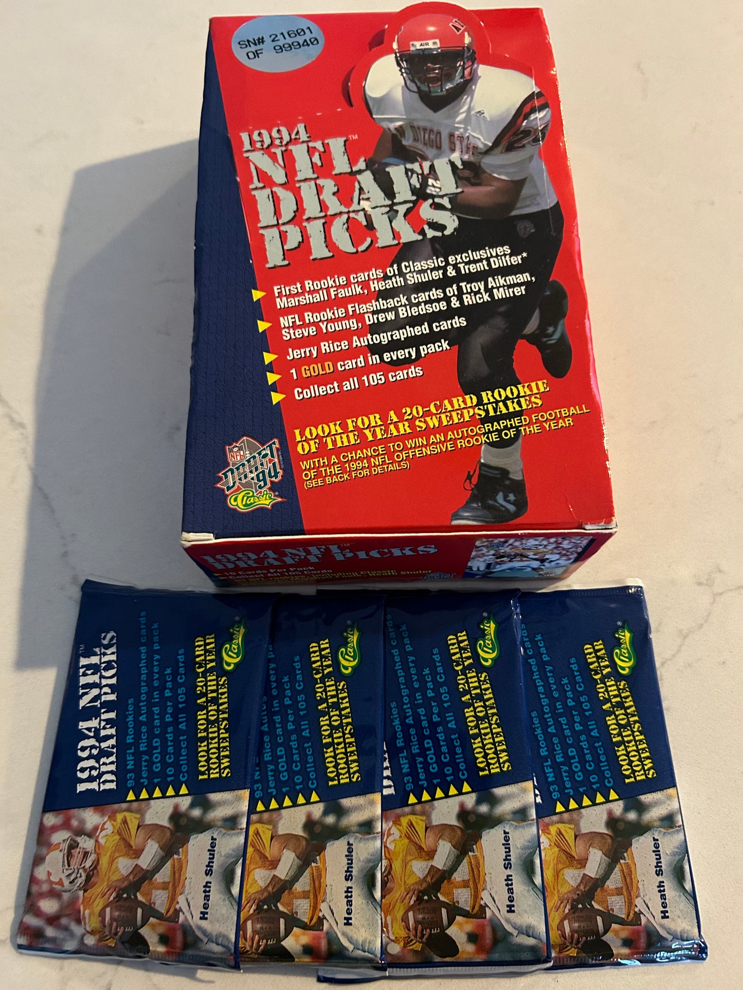 1994 NFL Draft Picks Football 4 Pack Lot Faulk,Dilfer,Shuler Rookies.
