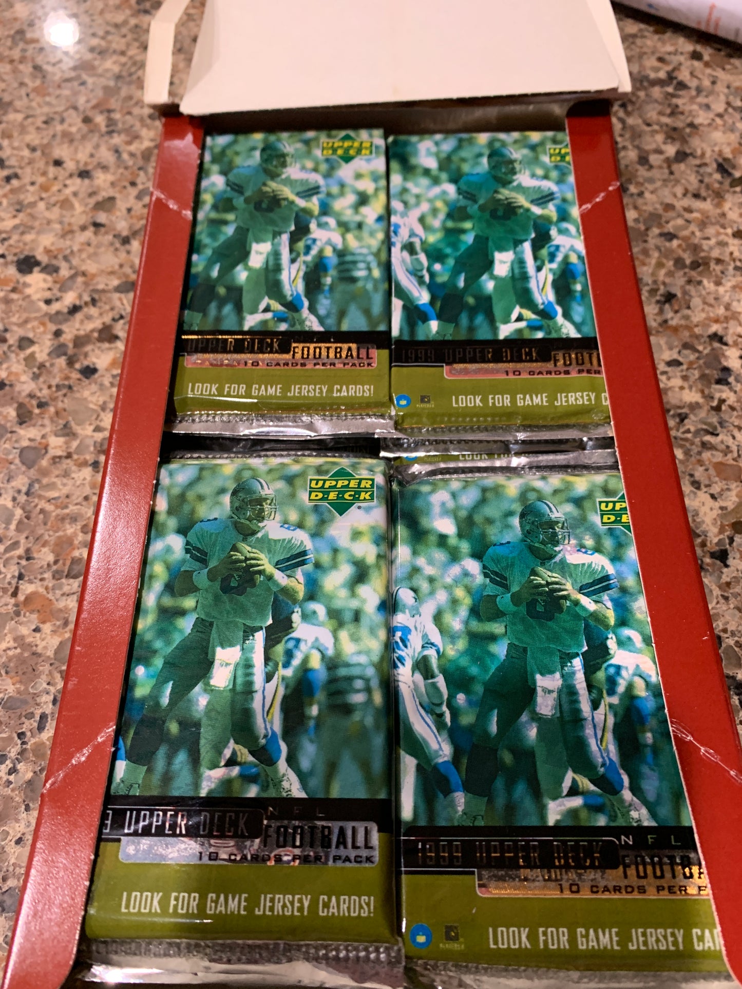 1999 Upper Deck Football Hobby 3 pack lot