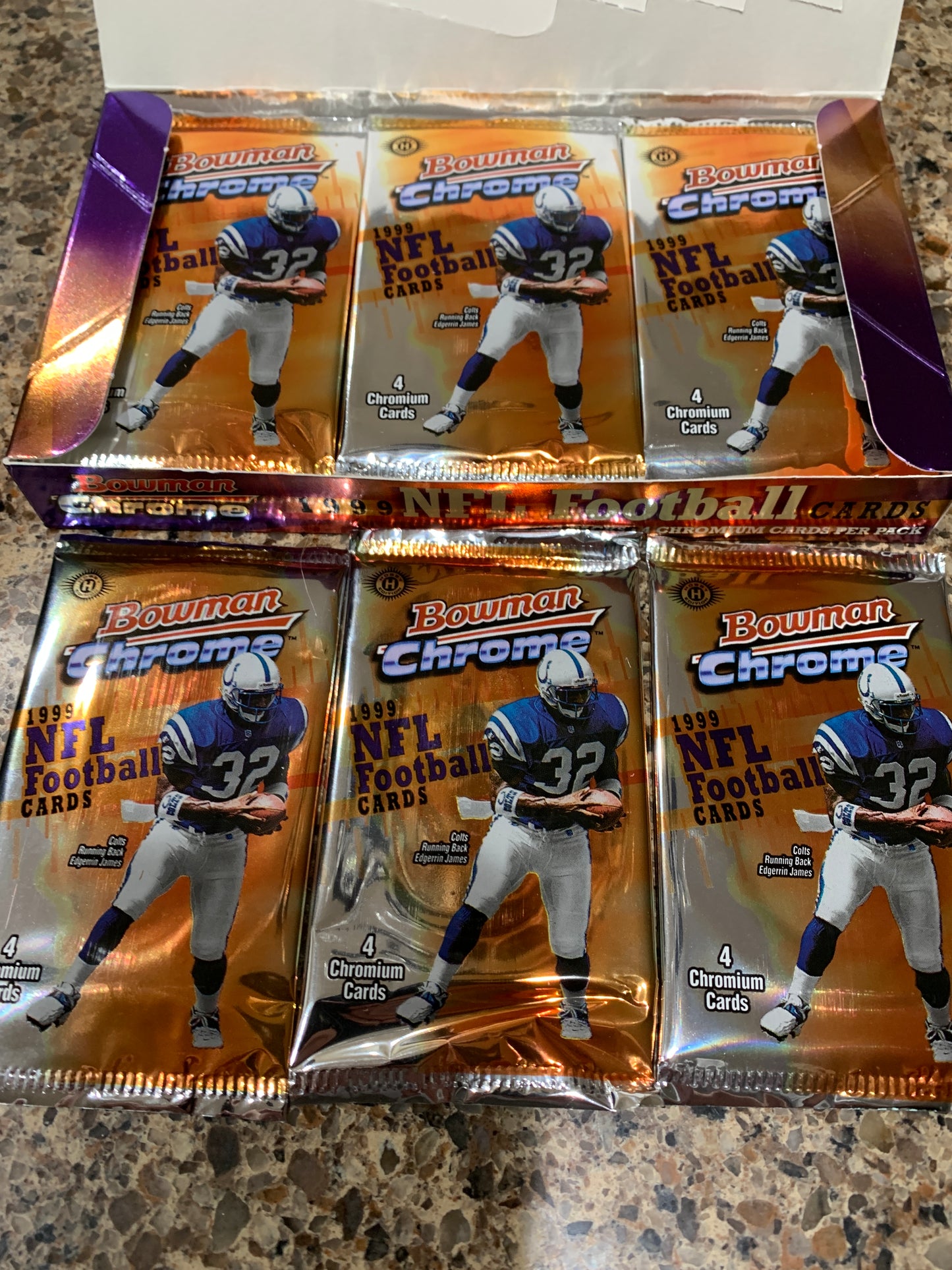 1999 Bowman Chrome Football Hobby Pack 3 Pack lot