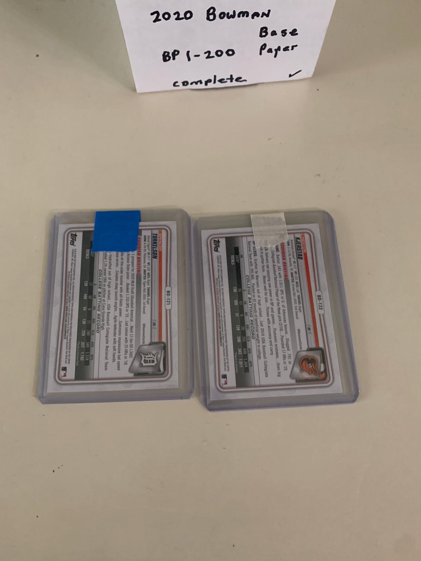 2020 Bowman Draft Base Paper BD 1-200 complete set