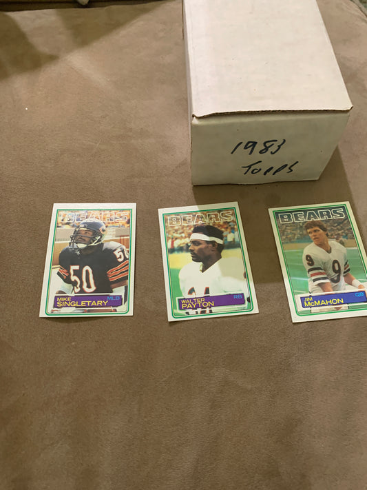 1983 Topps Football complete Hand Collected Singletary RC, McMahon RC, Riggs RC
