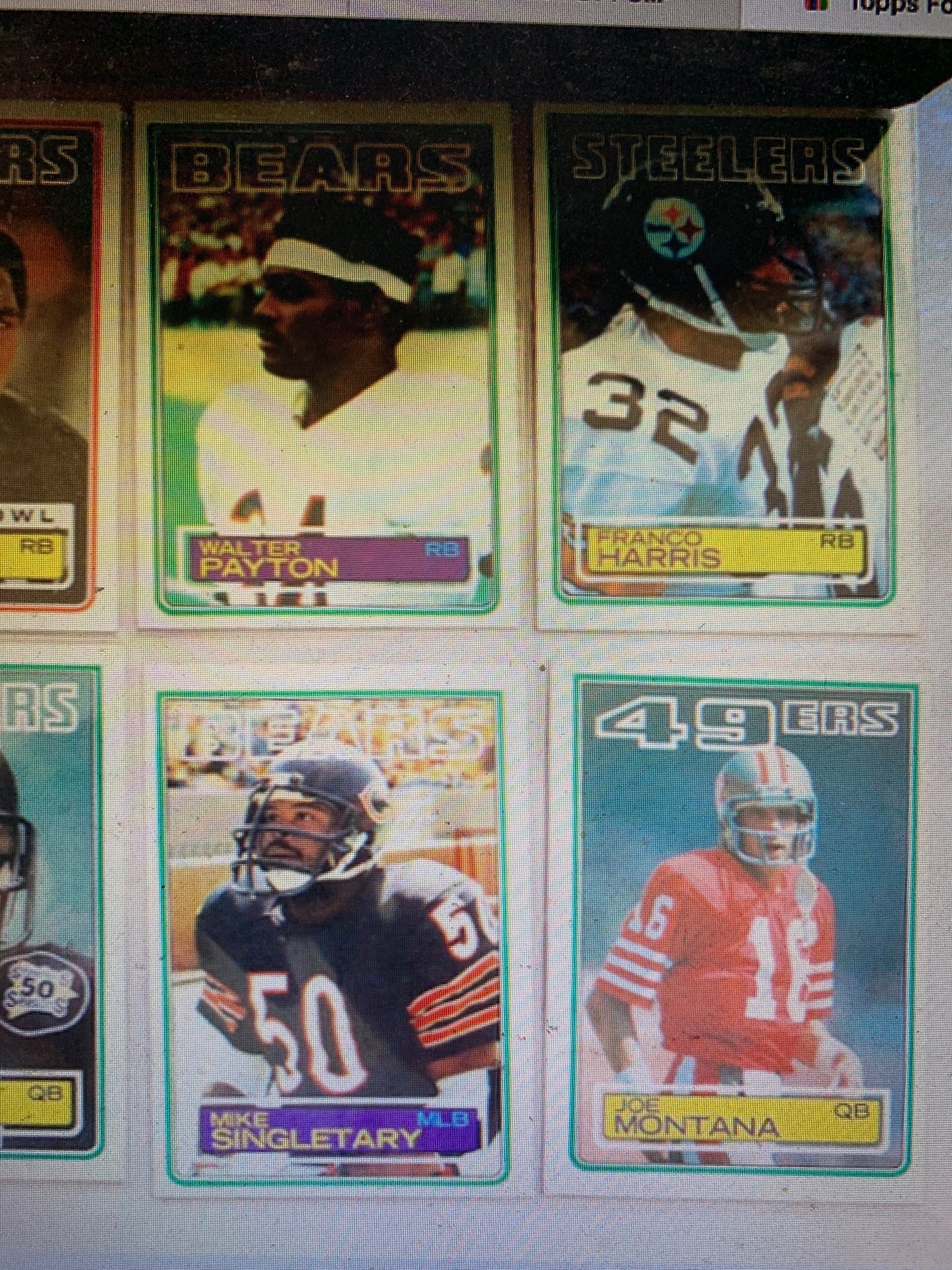 1983 Topps Football complete Hand Collected Singletary RC, McMahon RC, Riggs RC