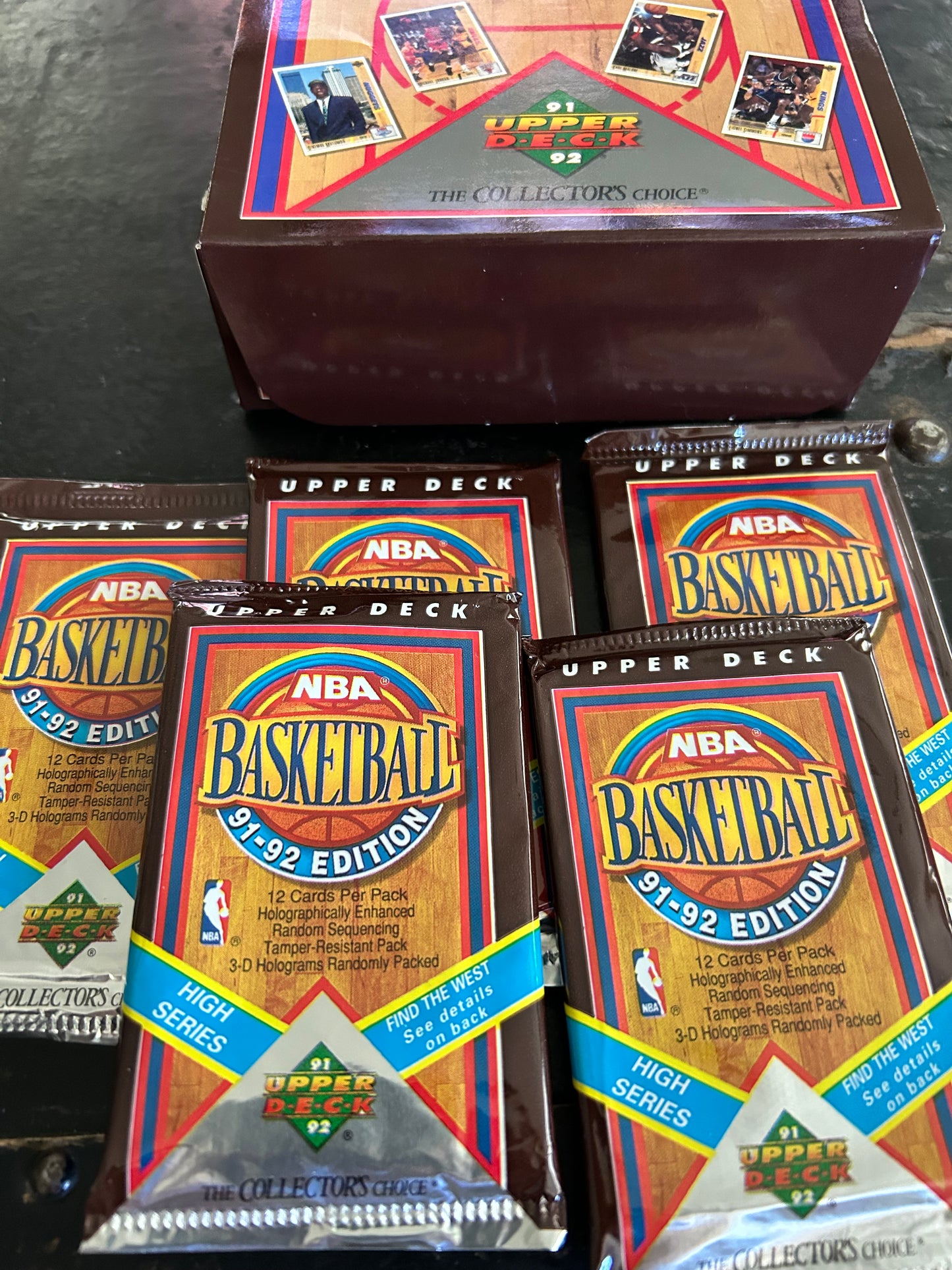 1991-92 Upper Deck Basketball 5 Pack Lot Inaugural High Series Edition.
