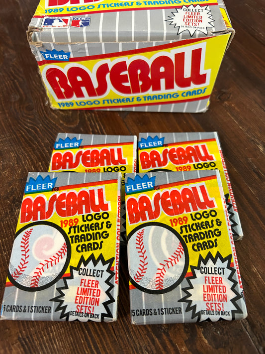 1989 Fleer Baseball 3 Pack Lot For Sale.