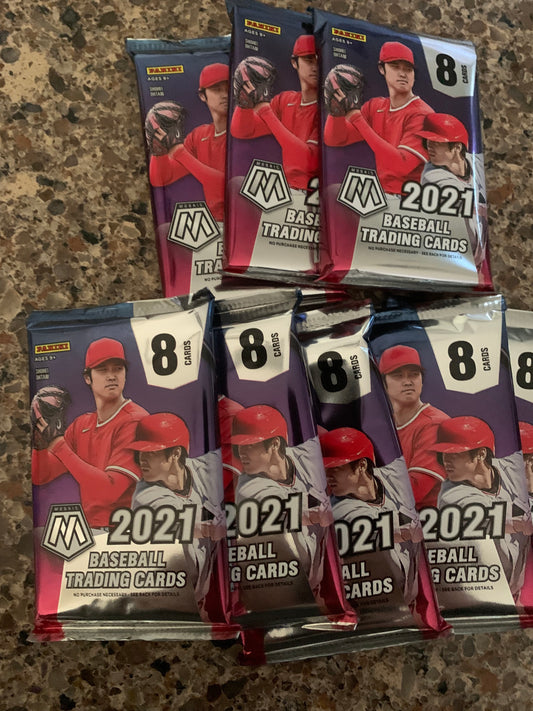 2021 Panini Mosaic Baseball mega pack (Reactive Blue Parallels!) Factory Sealed this listing is for a single pack