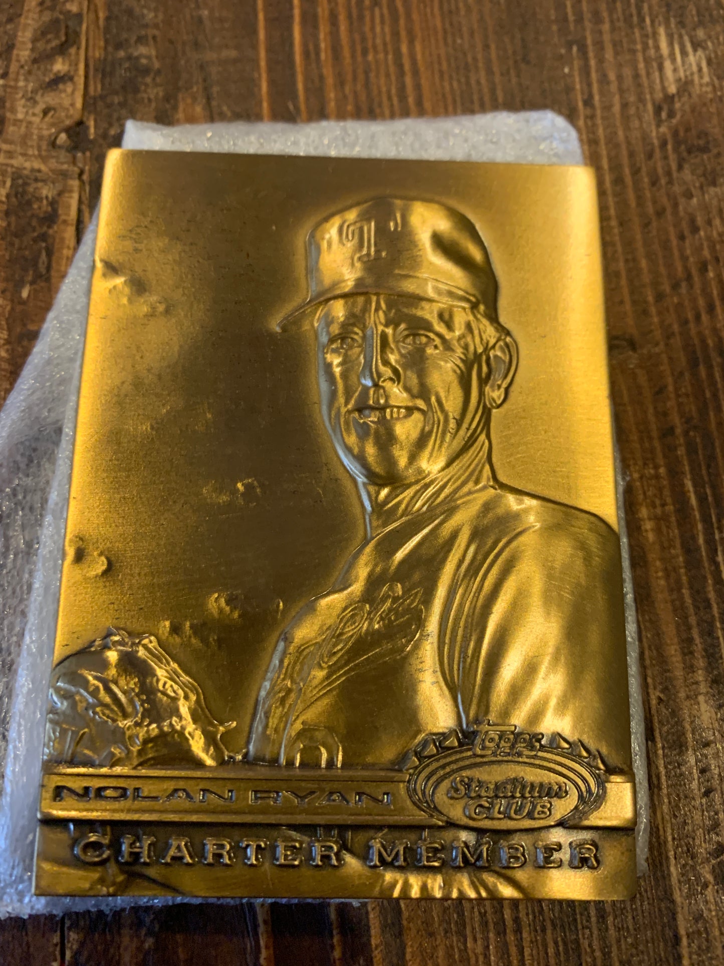1991 Topps Stadium Club Nolan Ryan Charter Member Bronze Commemorative Medallion Bronze Metal 300th Win 123119DBCD