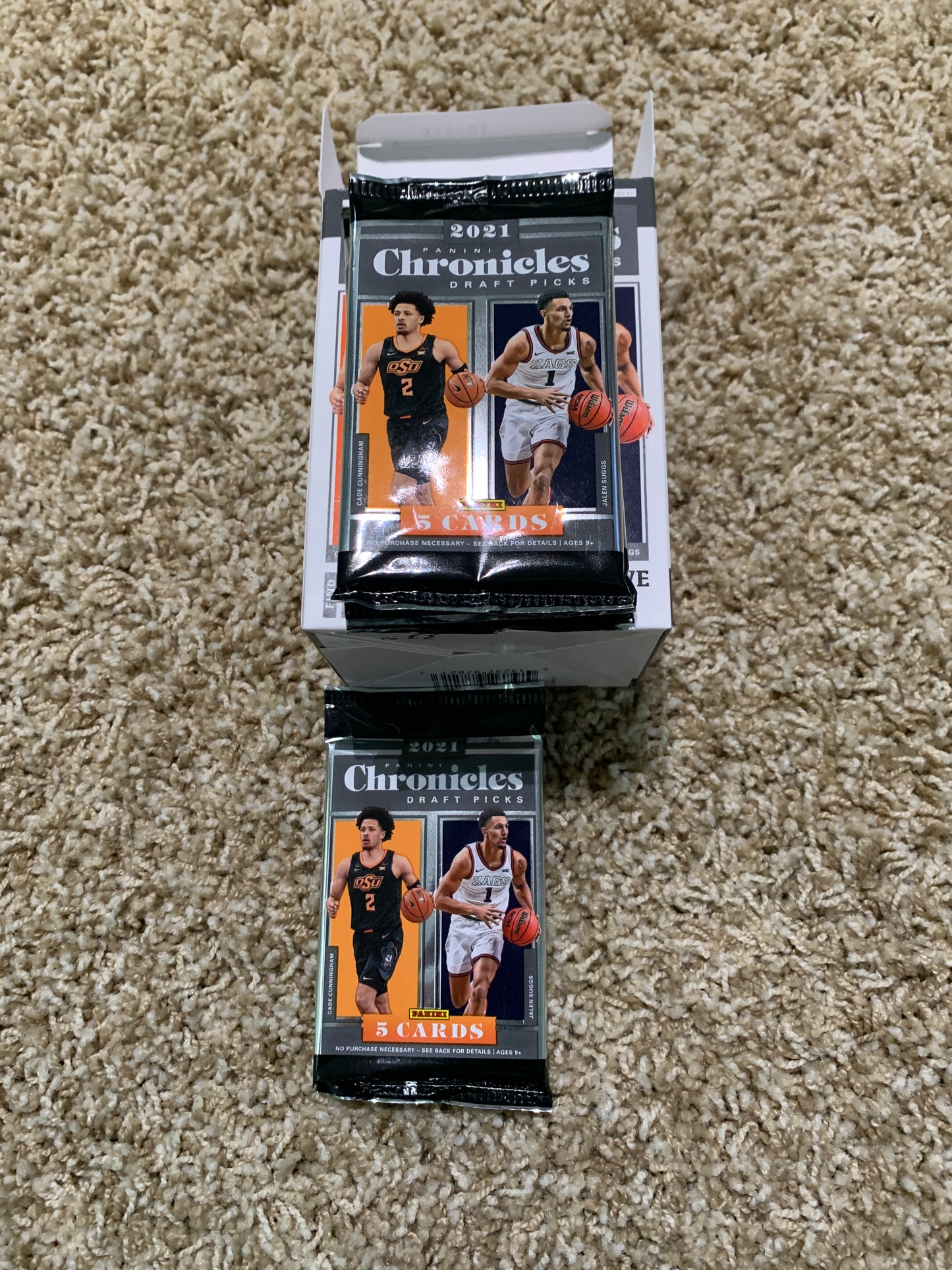 2021 Panini chronicles Draft Picks Blaster Single Pack look for rookies Cade and Suggs plus Blaster Exclusive Cards