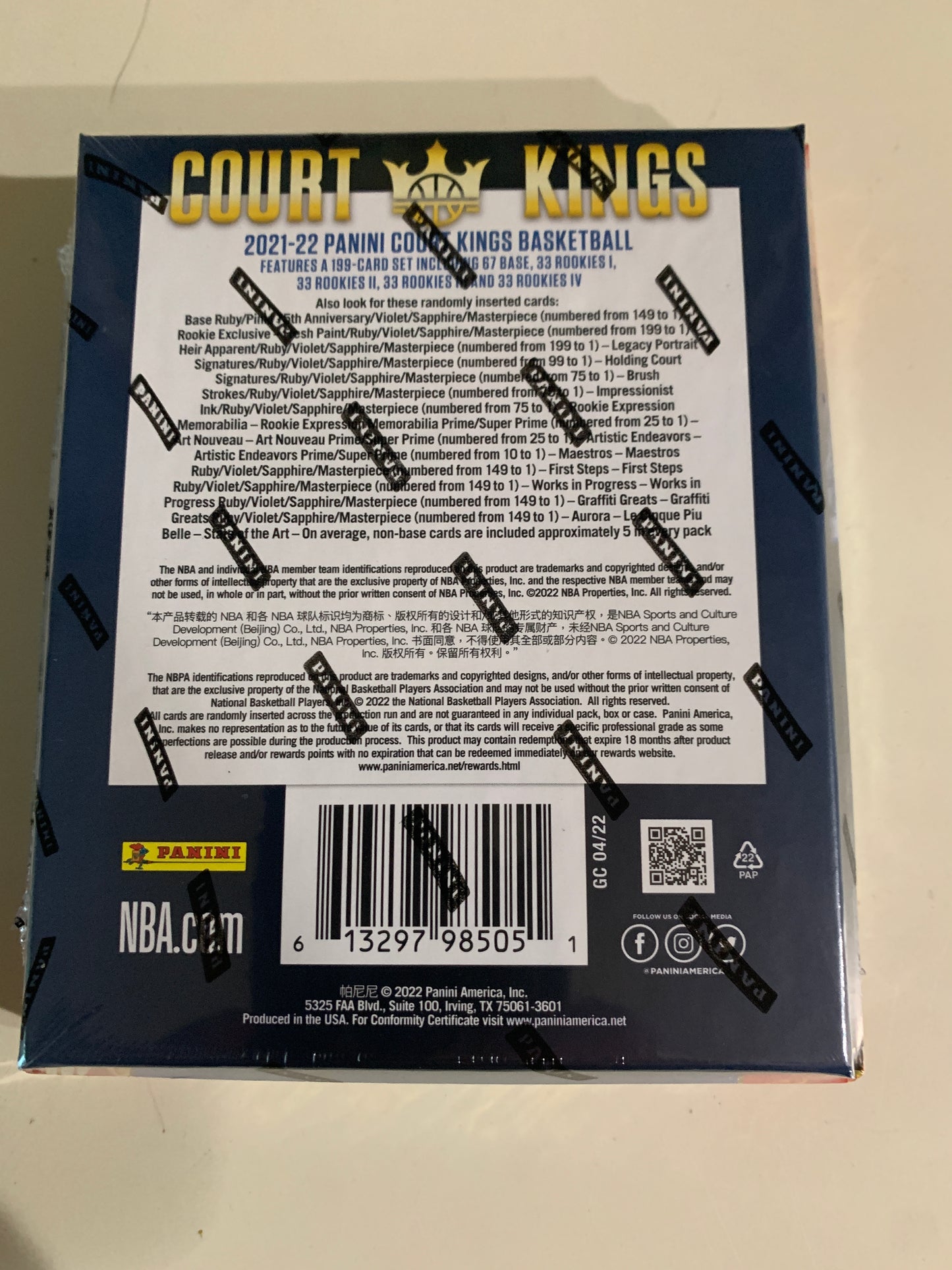 2021-22 Panini Court Kings Basketball Hobby Box