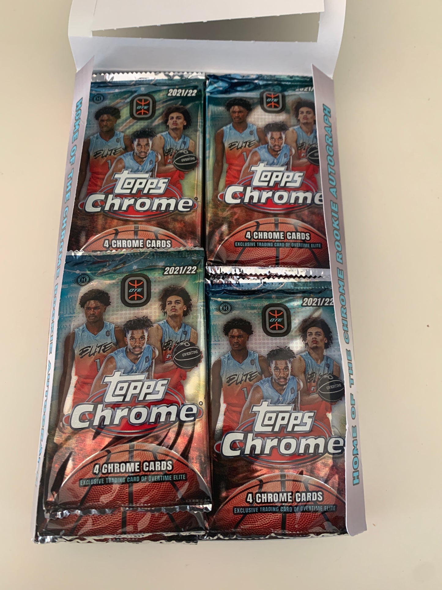 2021/22 Topps Chrome Overtime Elite Basketball Hobby 2 Pack lot