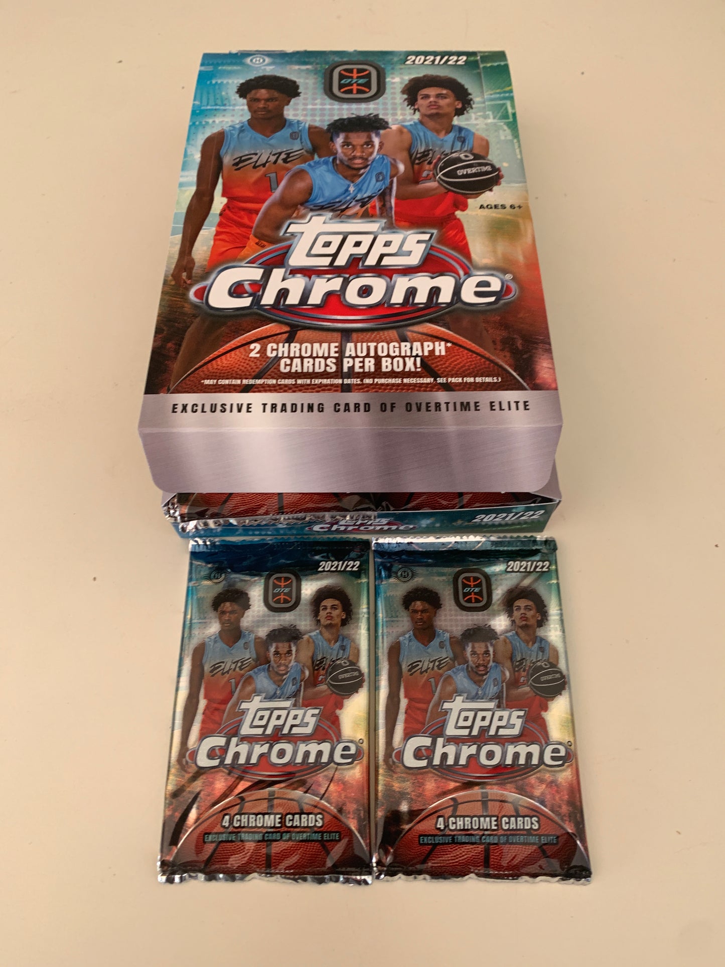 2021/22 Topps Chrome Overtime Elite Basketball Hobby 2 Pack lot