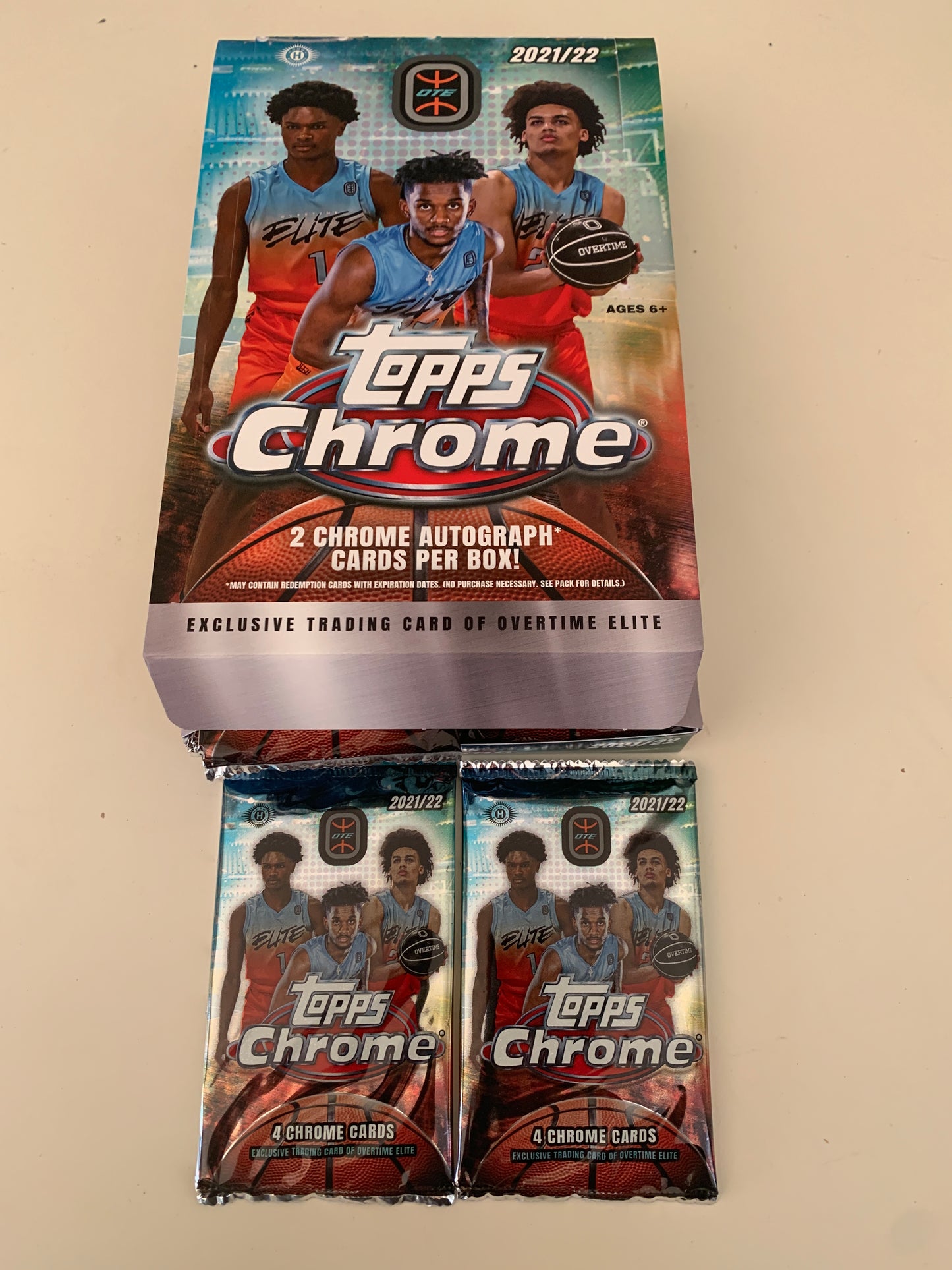 2021/22 Topps Chrome Overtime Elite Basketball Hobby 2 Pack lot
