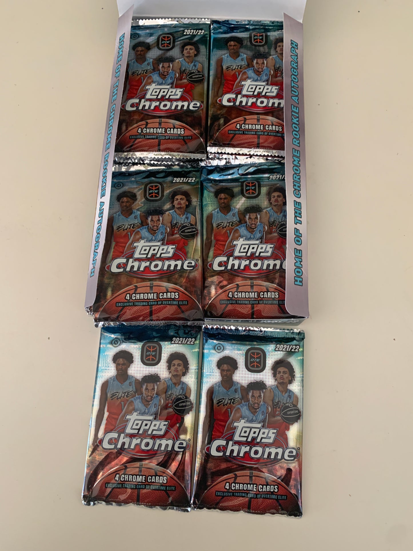 2021/22 Topps Chrome Overtime Elite Basketball Hobby 2 Pack lot