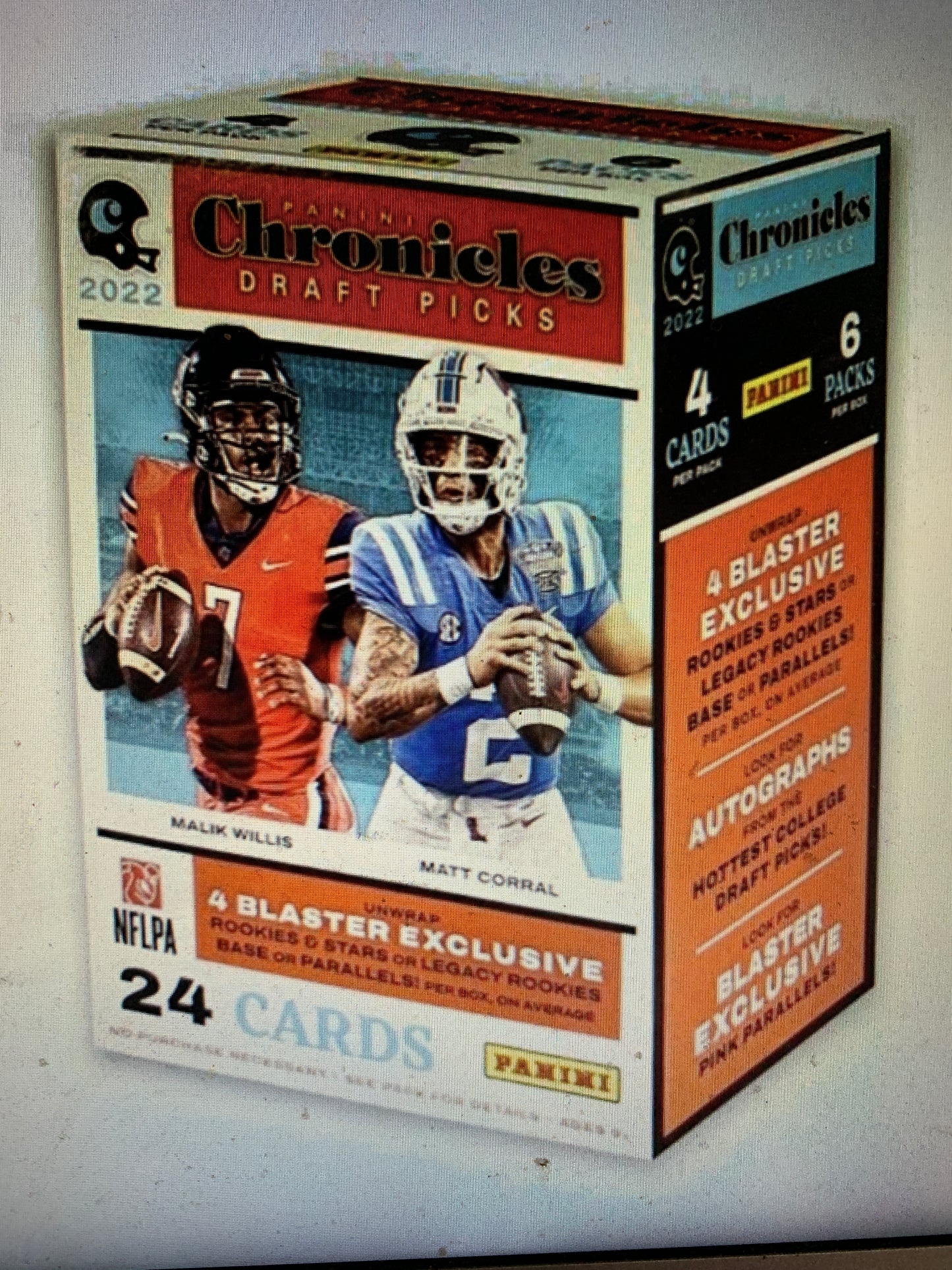 2022 Panini Chronicles Draft Picks Football 6-Pack Blaster Box (Pink Parallels!)