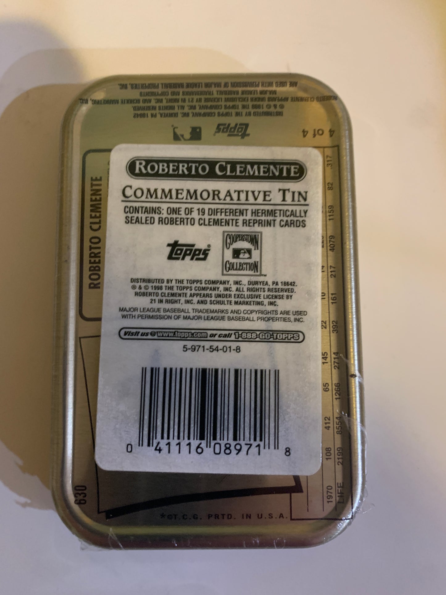 1998 Topps Roberto Clemente Commemorative 1955 Tin Sealed With Cards