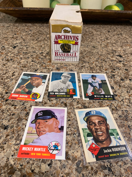 1953 Topps Baseball Archives -Complete 1991 Reprint Set w/ Mickey Mantle Excel+
