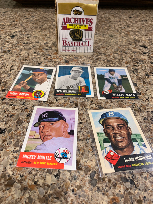 1953 Topps Baseball Archives -Complete 1991 Reprint Set w/ Mickey Mantle Excel+