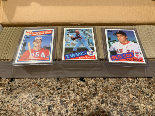 1985 Topps Baseball Complete 792 Card Set Mark McGwire Clemens Puckett Rookie NM