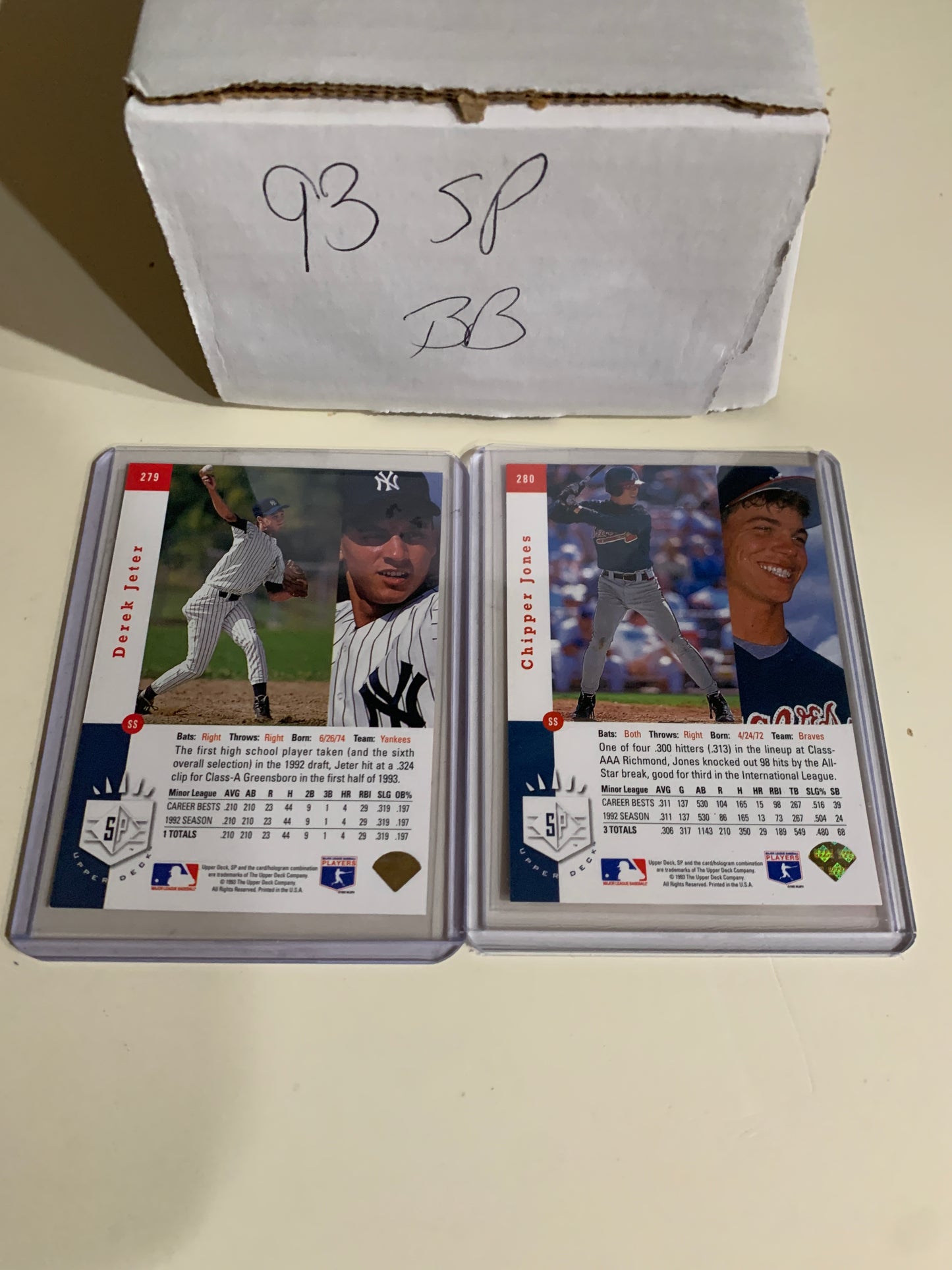 1993 Upper Deck SP Complete Set..Derek Jeter, Chipper Jones Rookie
