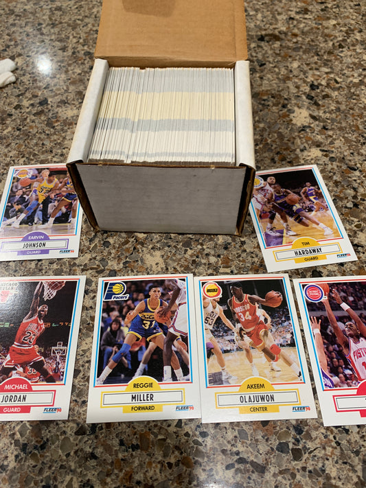 1990-91 Fleer Complete Basketball Set (1-198 cards) Jordan, Magic