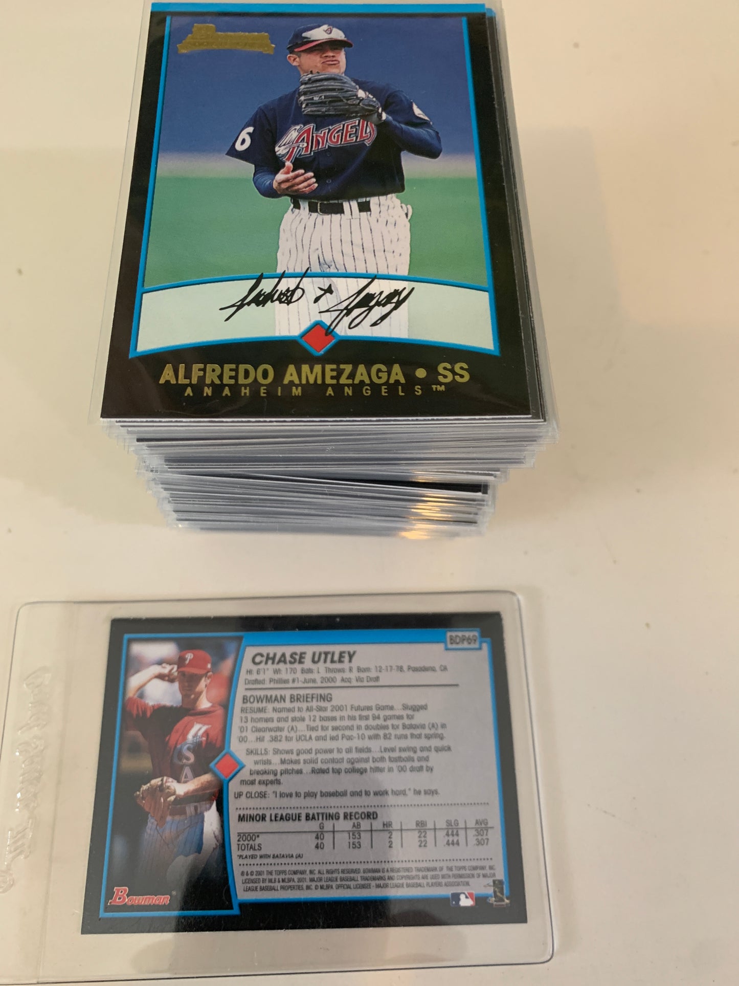 2001 Bowman Draft Picks & Prospects 1-110 Chase Utley, Ichiro rookie