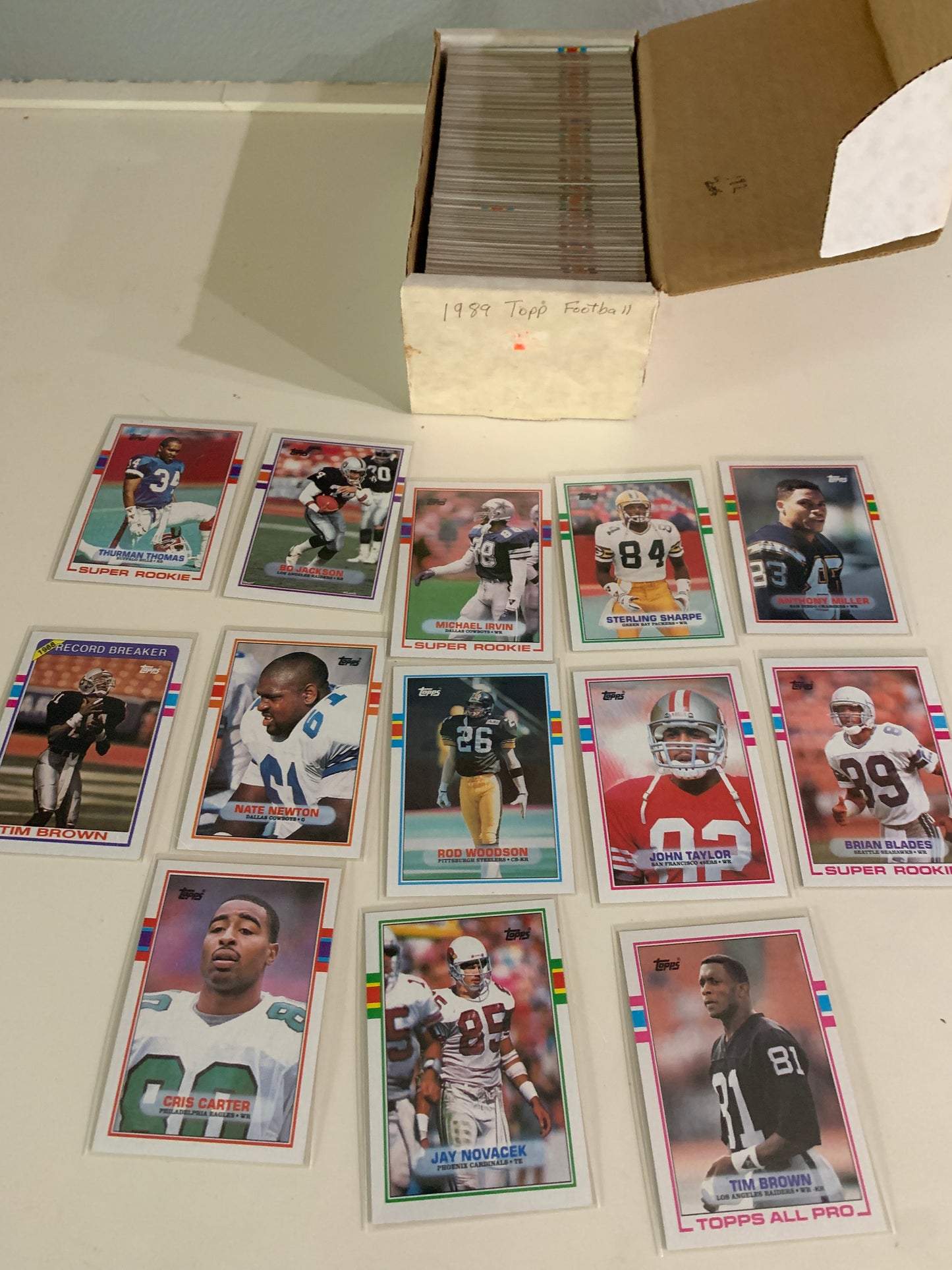 1989 Topps Football Mint Complete Set Look for Rookies Tim Brown, John Taylor