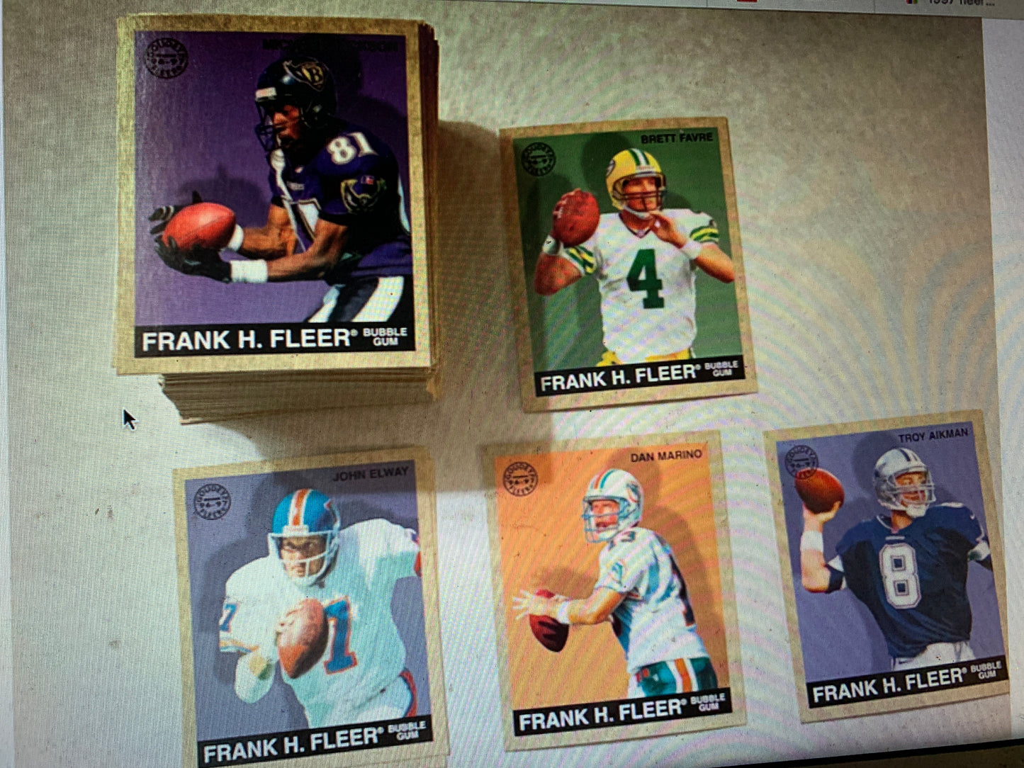 1997 Fleer Goudey Football Set 1-150 Beautiful mint set, Sharp corners